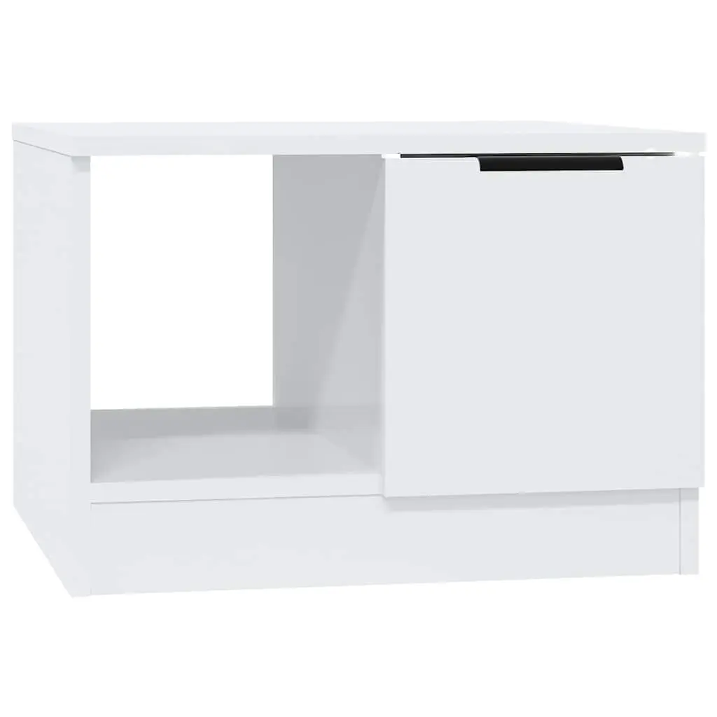 Coffee Table High Gloss White 50x50x36 cm Storage Compartments Living Room