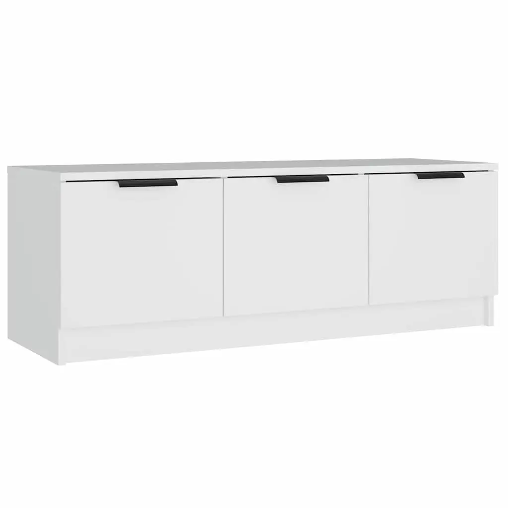 TV Cabinet Media Storage Unit 102x35x36.5 cm White Engineered Wood