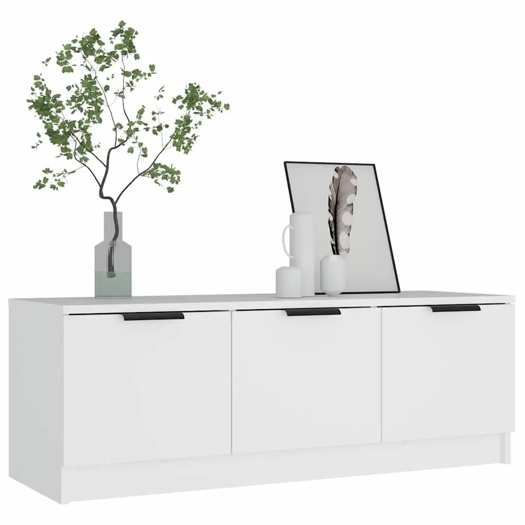TV Cabinet Media Storage Unit 102x35x36.5 cm White Engineered Wood