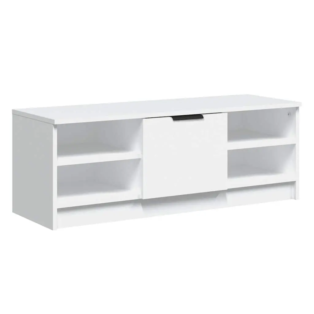 White Media Console with Storage Solutions