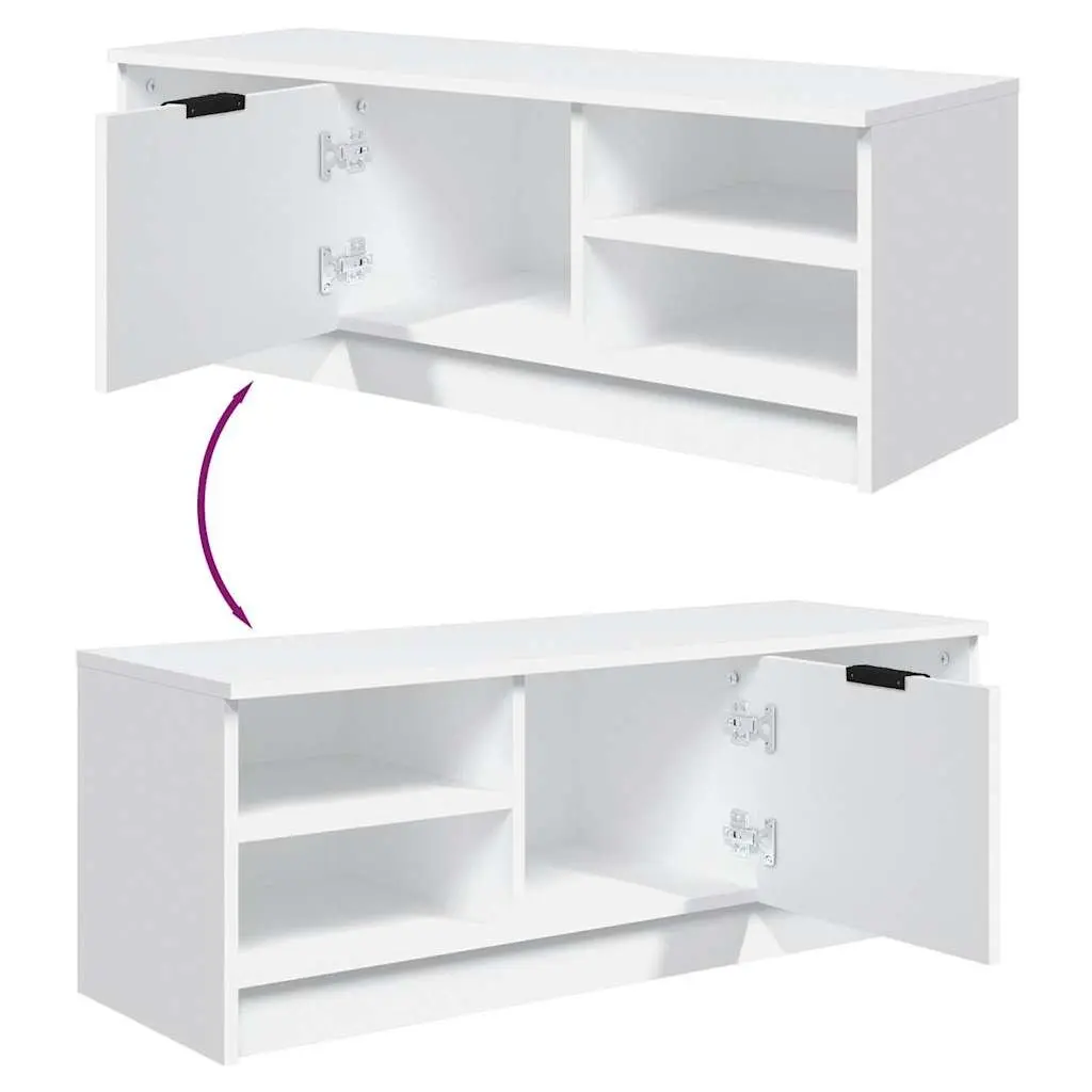 White Media Console with Storage Solutions