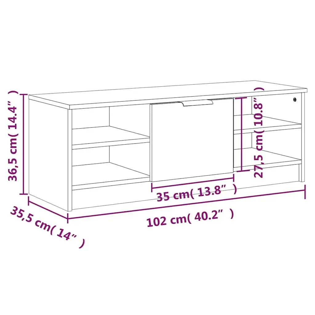 White Media Console with Storage Solutions