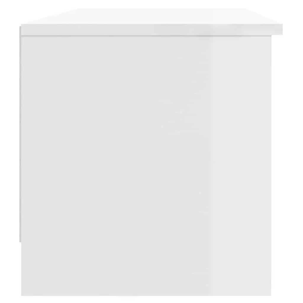 TV Cabinet Storage Unit Media Console Engineered Wood High Gloss White 102x35.5x36.5cm