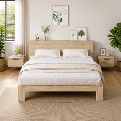 Affordable Floating Bedside Cabinet with Ample Storage