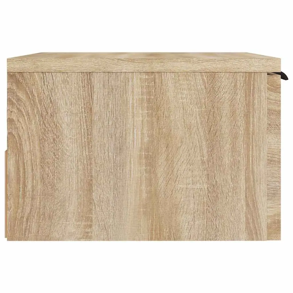 Wall-Mounted Bedside Cabinet Storage Organiser 34x30x20cm Brown Oak