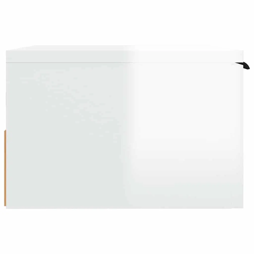 Wall-mounted Bedside Cabinets 2 pcs White Floating Storage Shelf Organiser