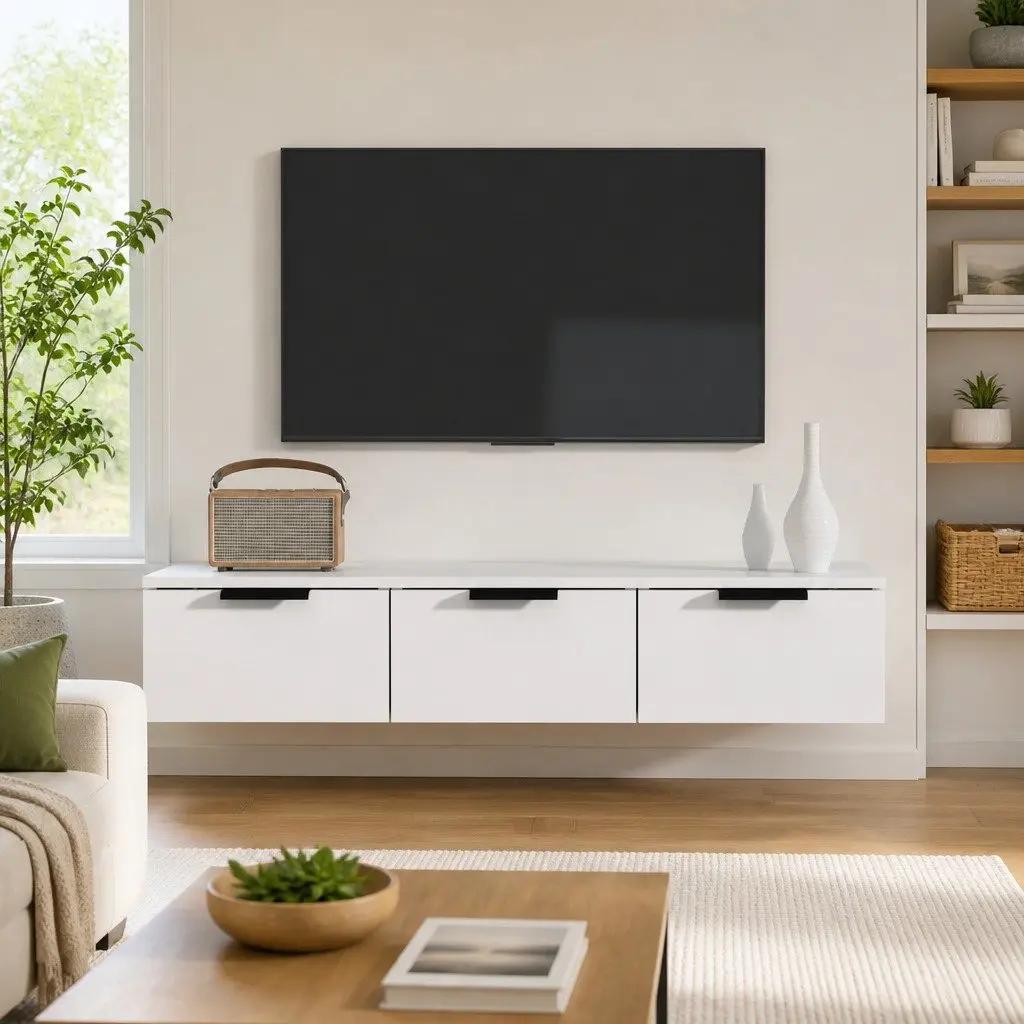 White Wall Cabinet with Ample Storage