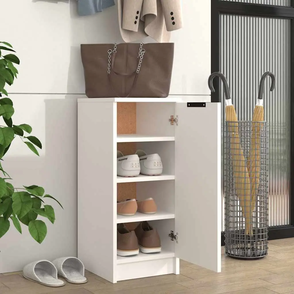 Shoe Cabinet White 30x35x70 cm Engineered Wood Storage Organiser Door Shelves