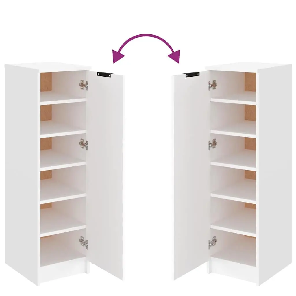 Shoe Cabinet Storage Organiser with Door Shelves 30W x 35D x 100H cm White