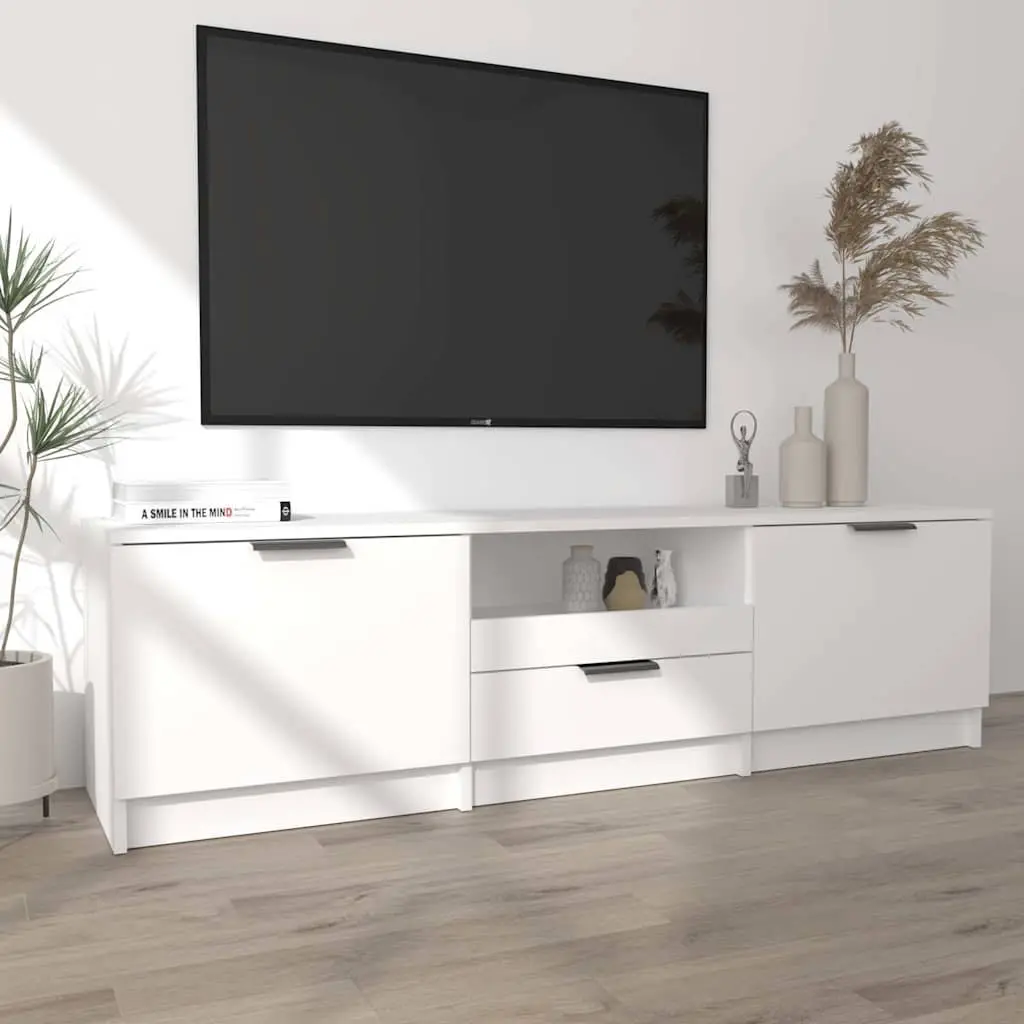 White TV Cabinet with Ample Storage Options