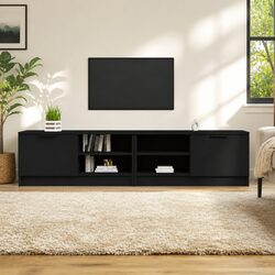Practical Black Engineered Wood TV Cabinets for Value
