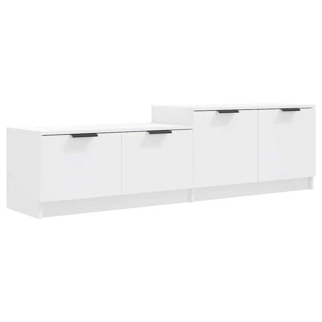 TV Cabinet Storage Unit with Doors and Compartments 158.5 x 36 x 45 cm White Engineered Wood