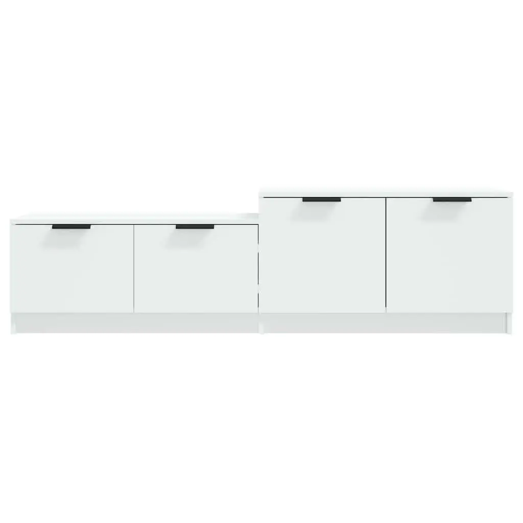 TV Cabinet Storage Unit with Doors and Compartments 158.5 x 36 x 45 cm White Engineered Wood