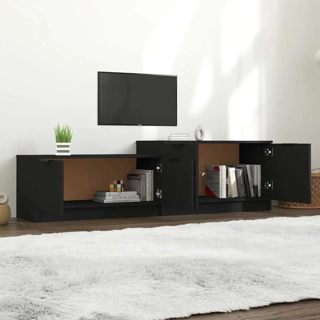 TV Cabinet Black Storage Unit for Living Room 158.5 x 36 x 45 cm