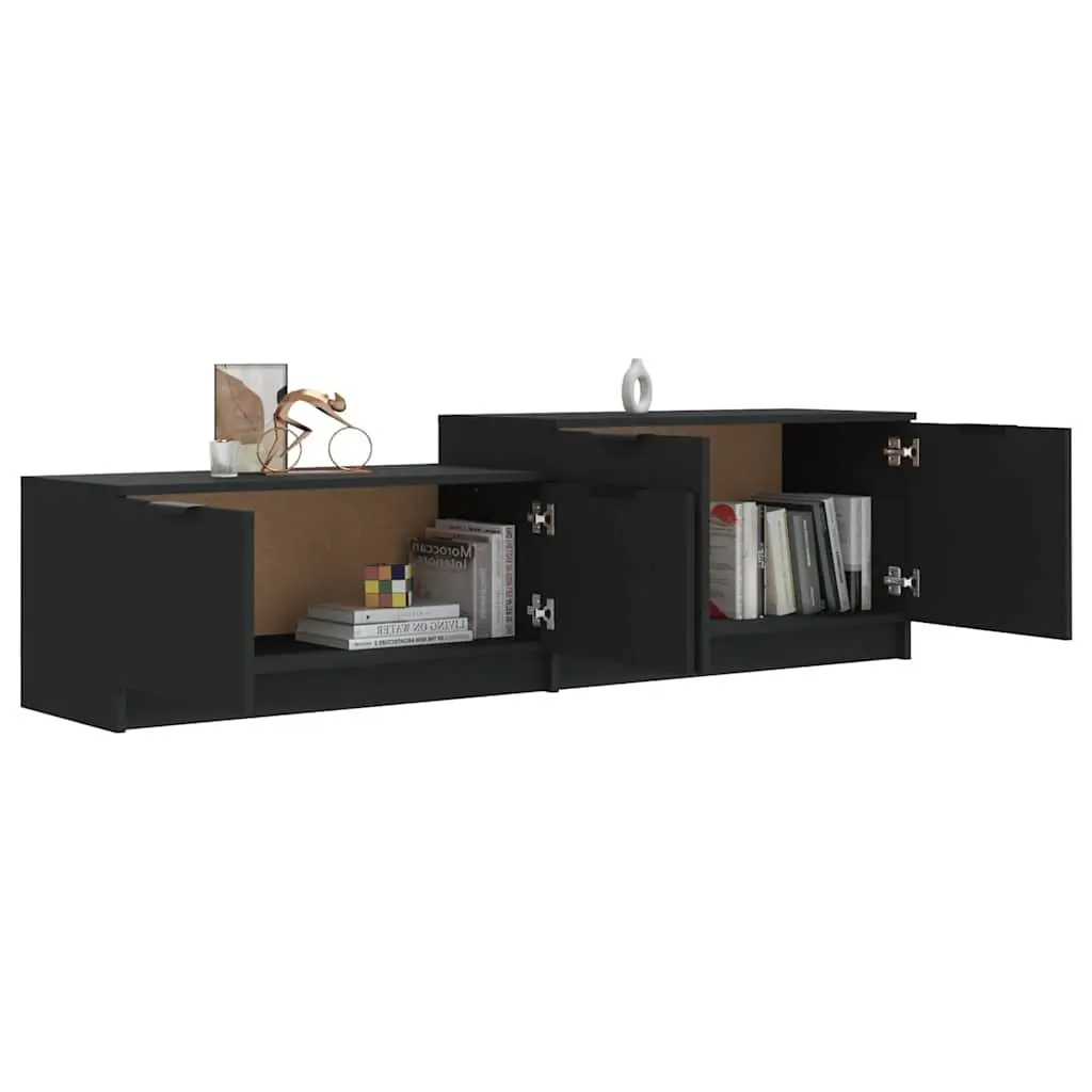 TV Cabinet Black Storage Unit for Living Room 158.5 x 36 x 45 cm