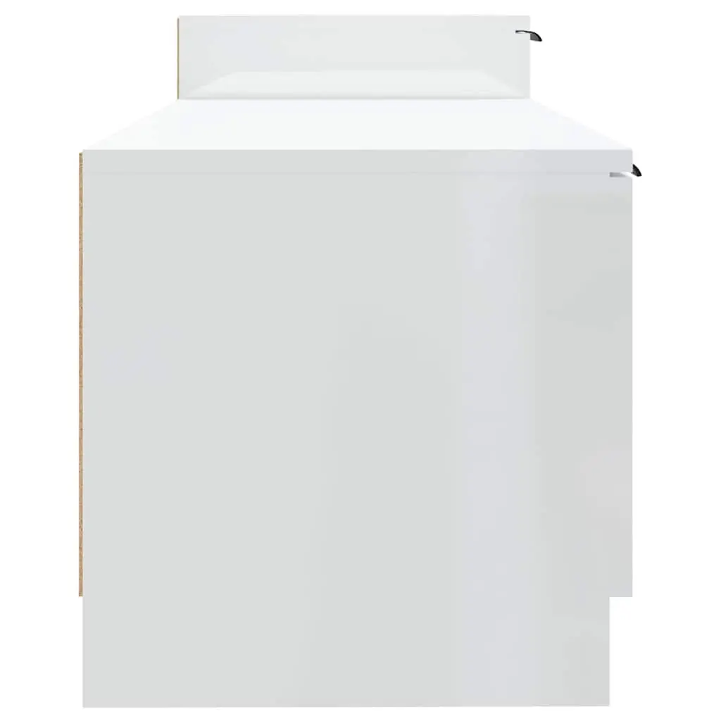 TV Cabinet Modern Storage Unit White High Gloss 1585 x 360 x 450 mm