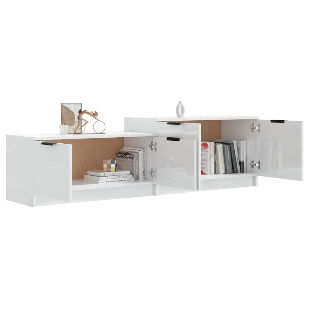 TV Cabinet Modern Storage Unit White High Gloss 1585 x 360 x 450 mm