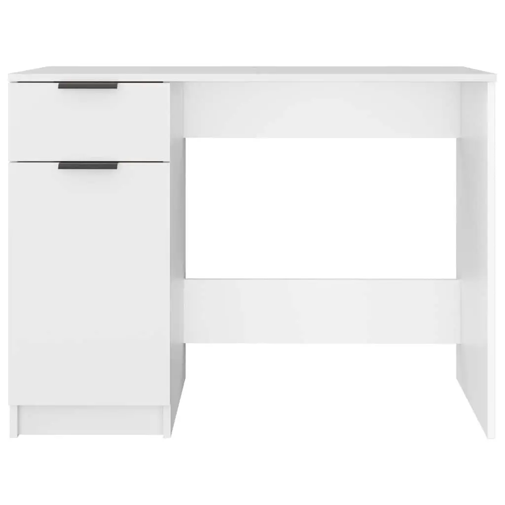 White Computer Desk Home Office Workstation 100x50x75cm with Storage Drawers