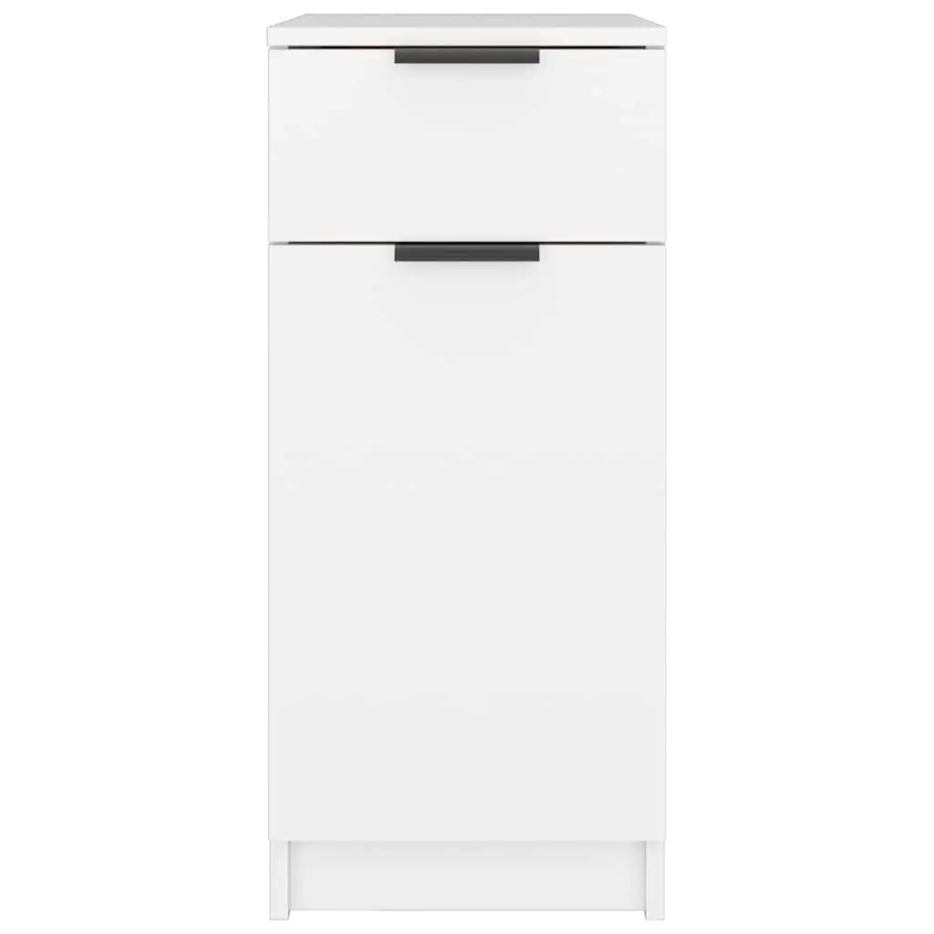Desk Cabinet White Storage Unit with Drawer Compartments Home Office 33.5 x 50 x 75 cm