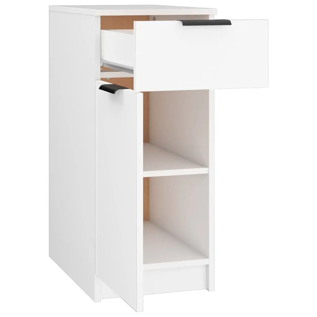 Desk Cabinet White Storage Unit with Drawer Compartments Home Office 33.5 x 50 x 75 cm