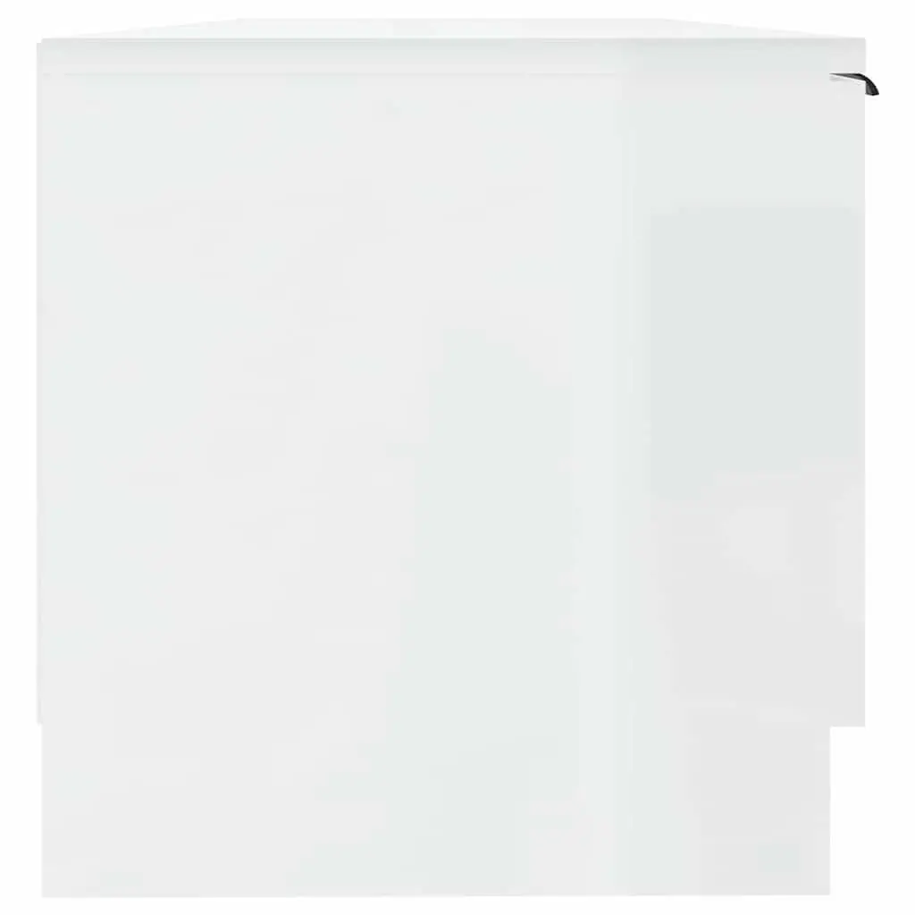 TV Cabinet Storage Unit High Gloss White 102 x 35 x 36.5 cm with Open Closed Compartments Display