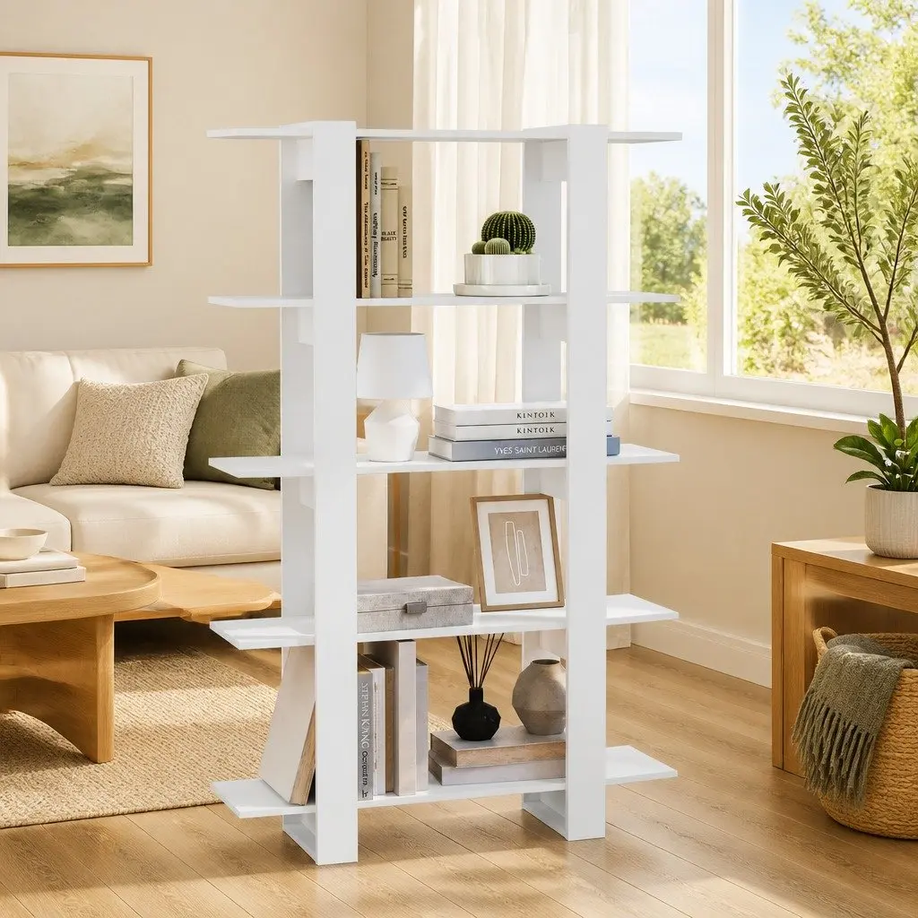 White Book Cabinet with Ample Storage Space