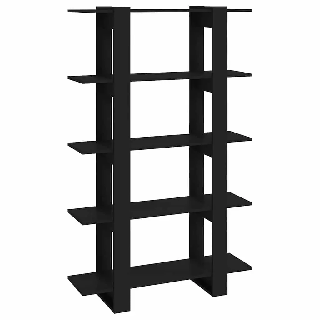 Black Book Cabinet Room Divider Bookshelf Storage Unit 100x30x160cm