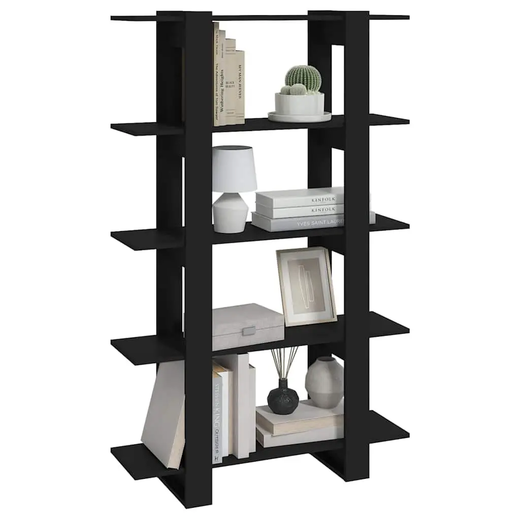 Black Book Cabinet Room Divider Bookshelf Storage Unit 100x30x160cm