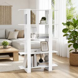 Practical High Gloss White Book Cabinet for Your Home