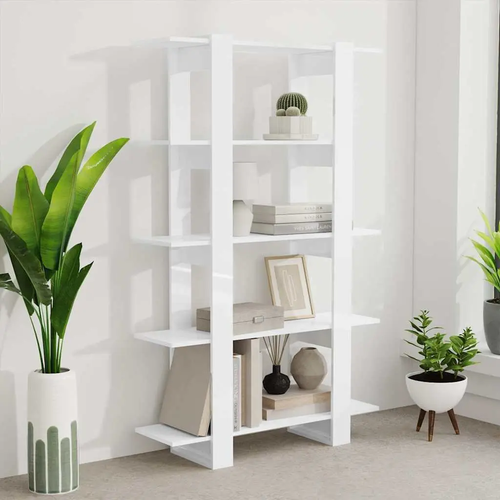 Book Cabinet Room Divider Storage 100x30x160cm High Gloss White