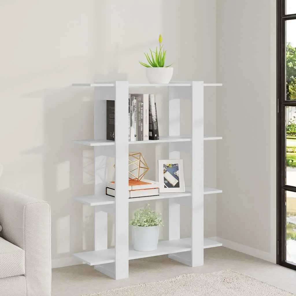 Book Cabinet Room Divider Storage Organiser 100W x 30D x 123.5H cm White