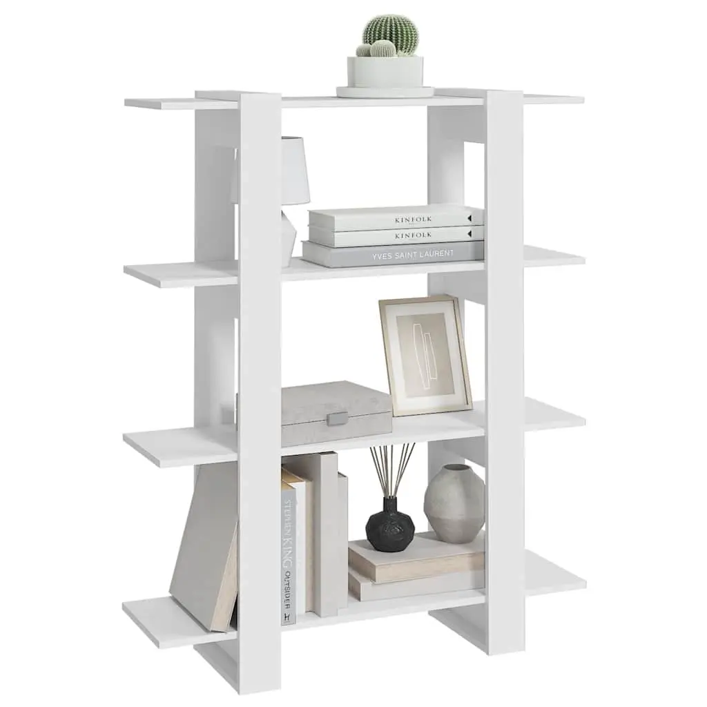 Book Cabinet Room Divider Storage Organiser 100W x 30D x 123.5H cm White