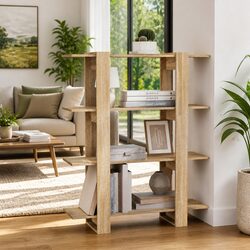 Book Cabinet Room Divider Shelving Unit Storage Bookcase Sonoma Oak Brown