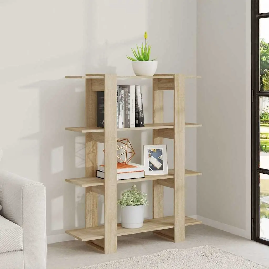 Book Cabinet Room Divider Shelving Unit Storage Bookcase Sonoma Oak Brown
