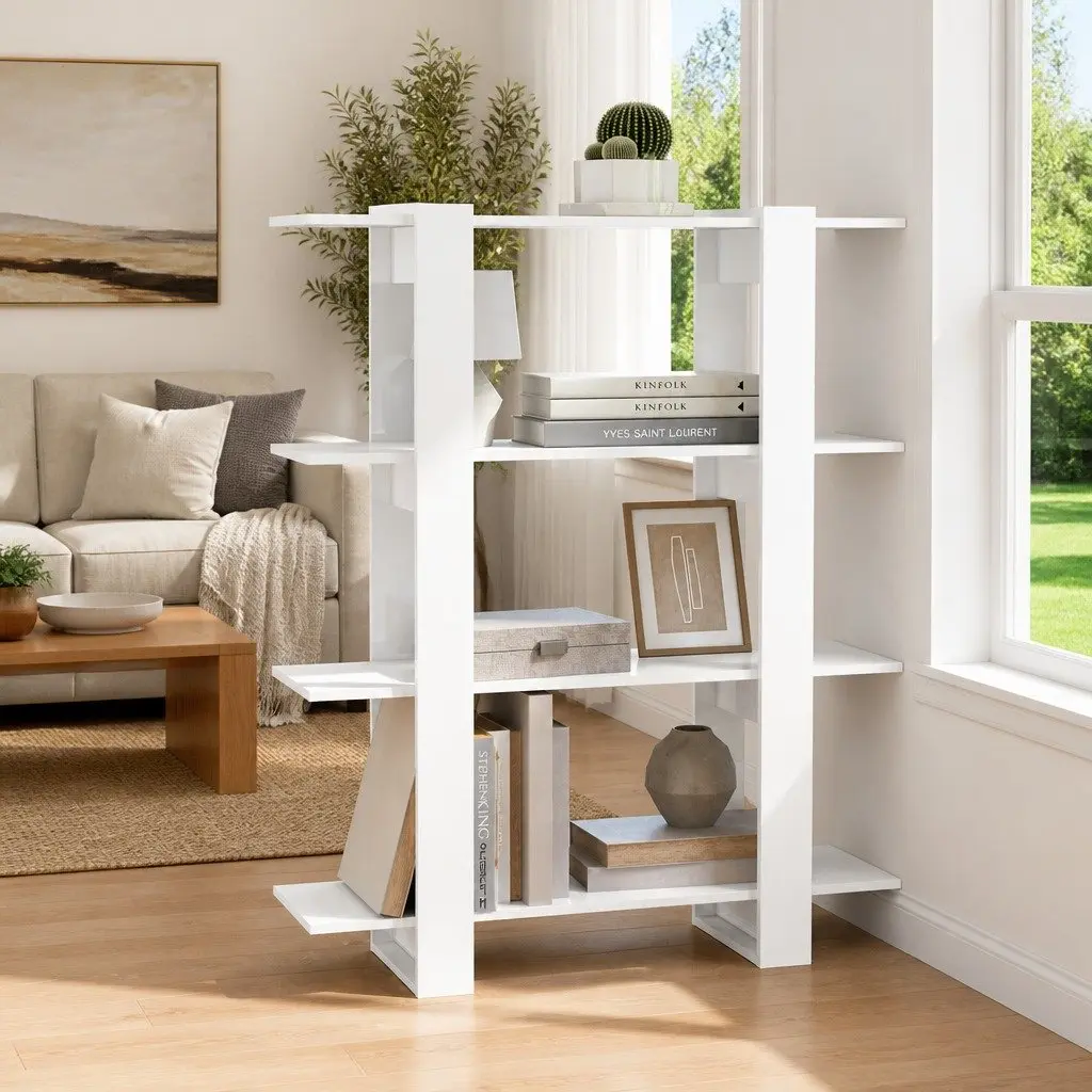 High Gloss White Cabinet with Ample Storage Space