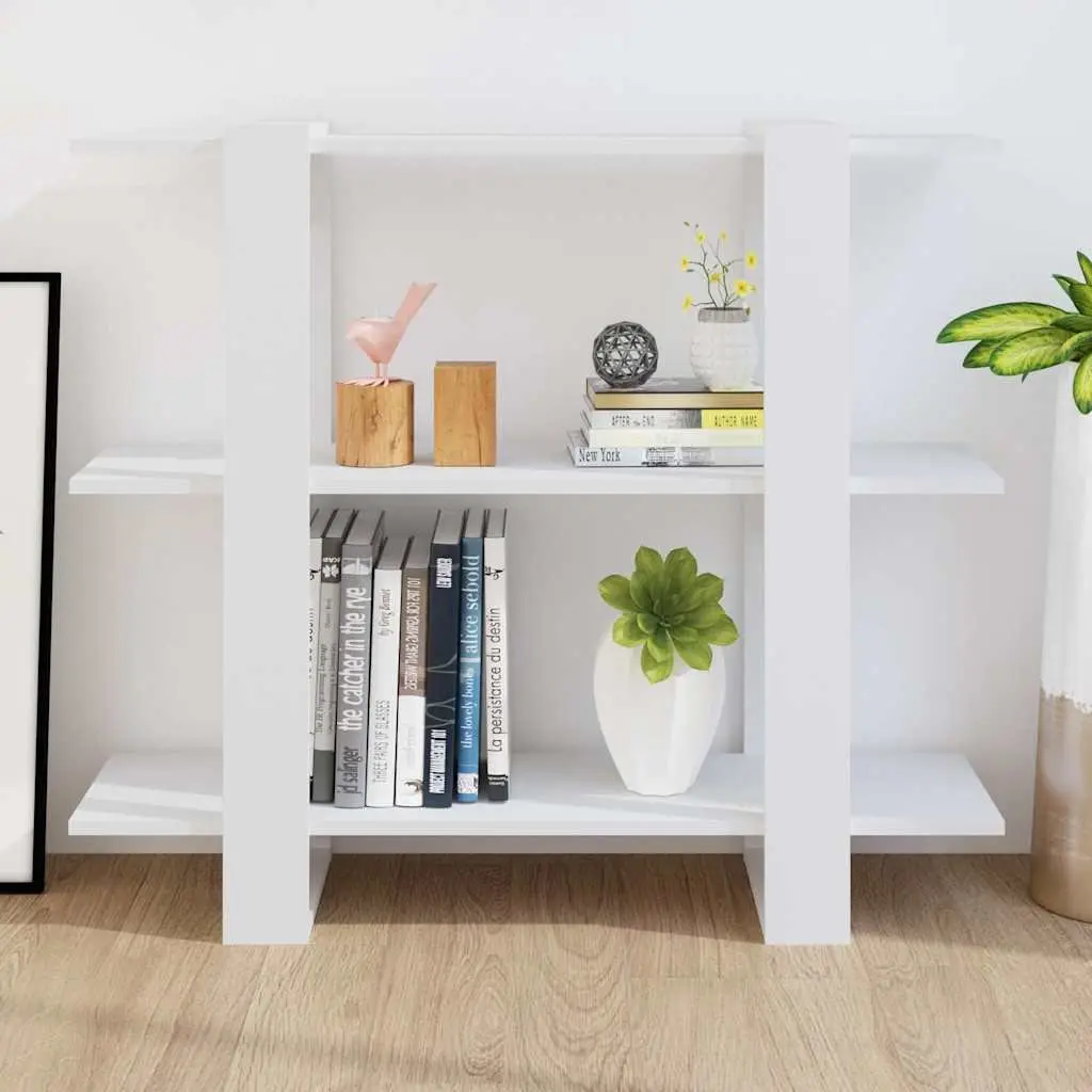 White Book Cabinet Room Divider Shelving Unit Storage Organiser Hallway Bookcase