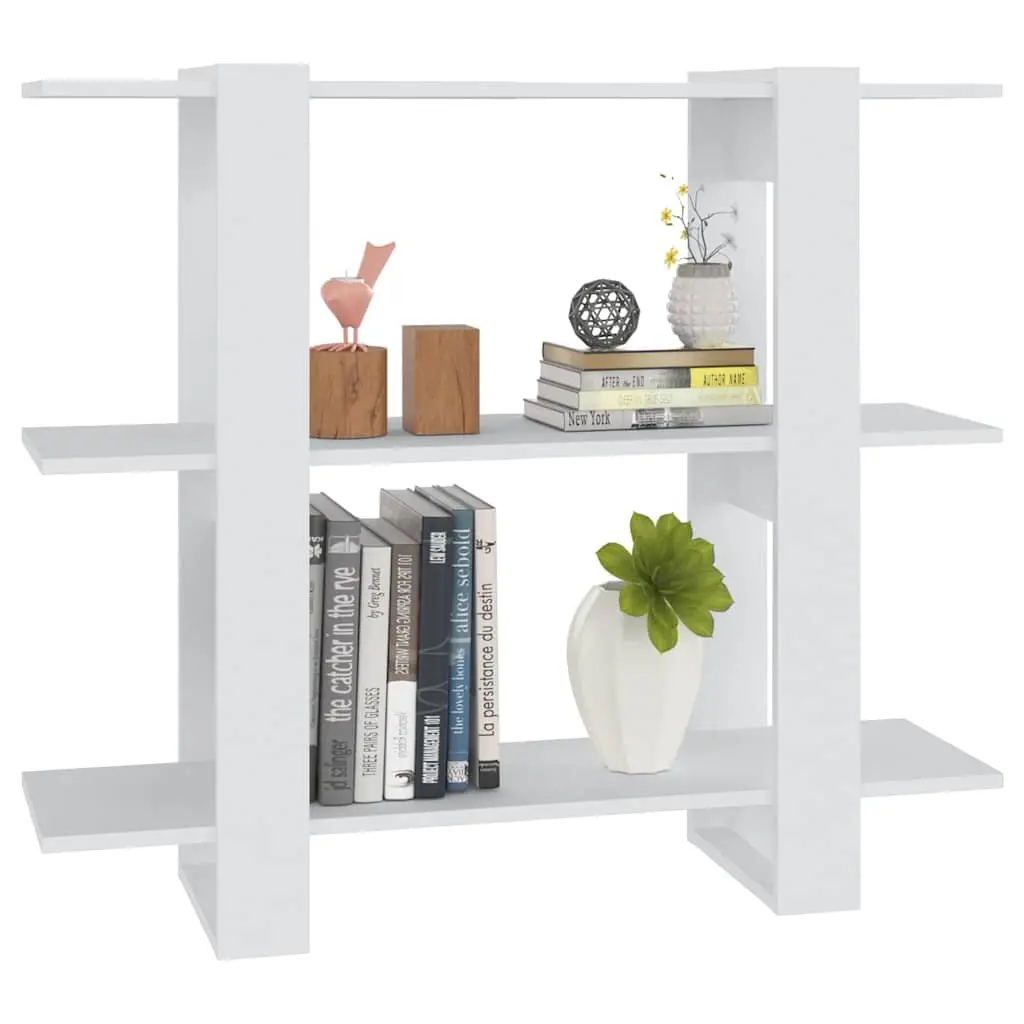 White Book Cabinet Room Divider Shelving Unit Storage Organiser Hallway Bookcase