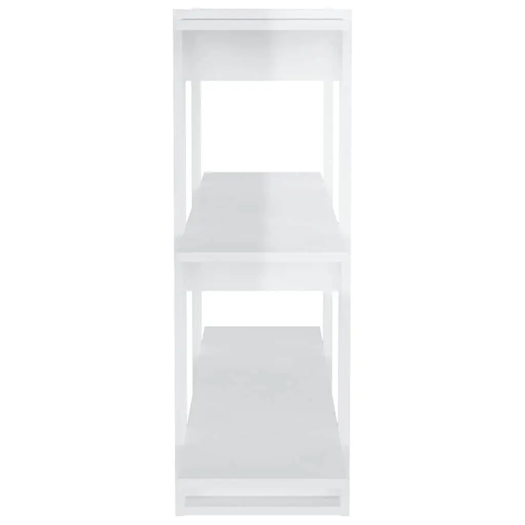 Book Cabinet Storage Organiser Room Divider 100W x 30D x 87H cm High Gloss White