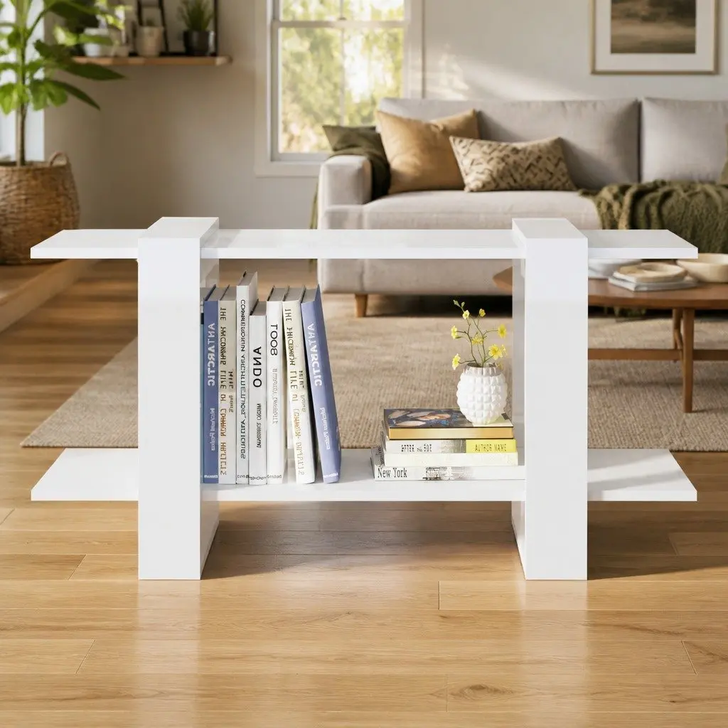 High Gloss White Book Cabinet for Storage Needs
