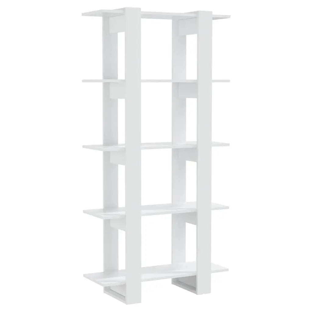 Book Cabinet Room Divider Bookshelf 80x30x160cm White High Gloss