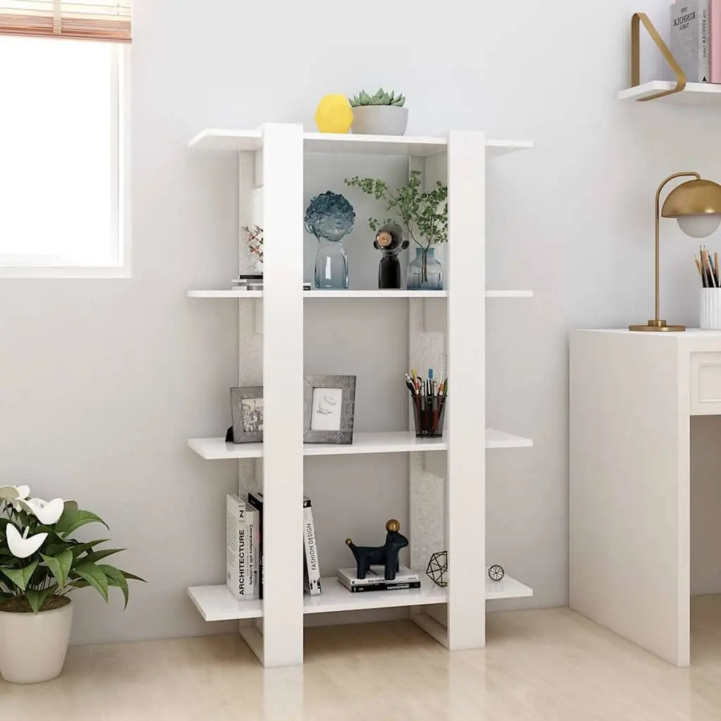 White Wooden Book Cabinet Room Divider Shelving Unit Storage Organiser