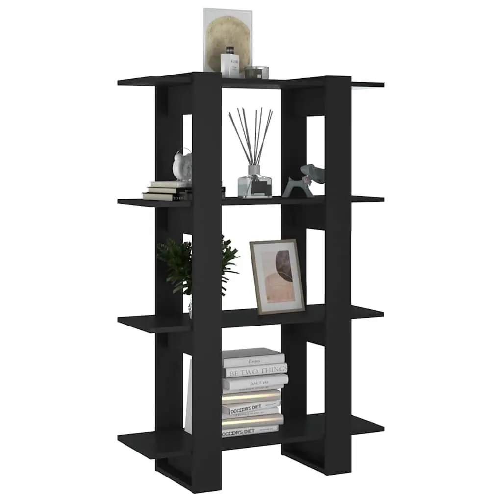 Black Wooden Book Cabinet Standing Shelf Room Divider Storage Organizer