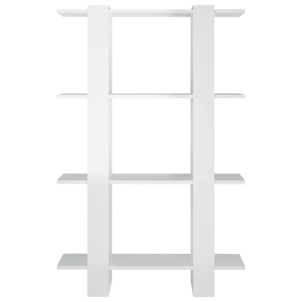 Book Cabinet Room Divider Storage Shelving Unit 80x30x123.5cm High Gloss White