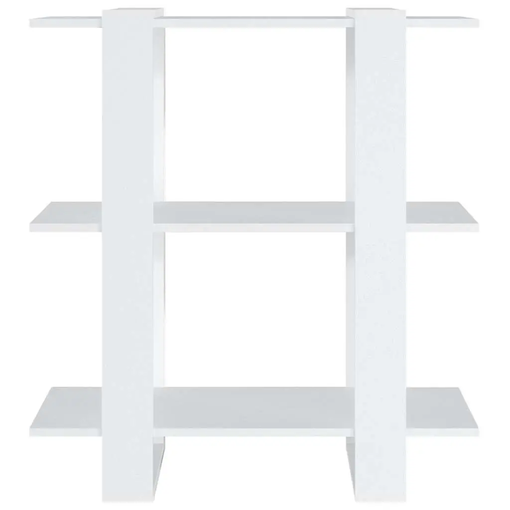 Wooden Book Cabinet Storage Organizer Room Divider 80 x 30 x 87 cm White