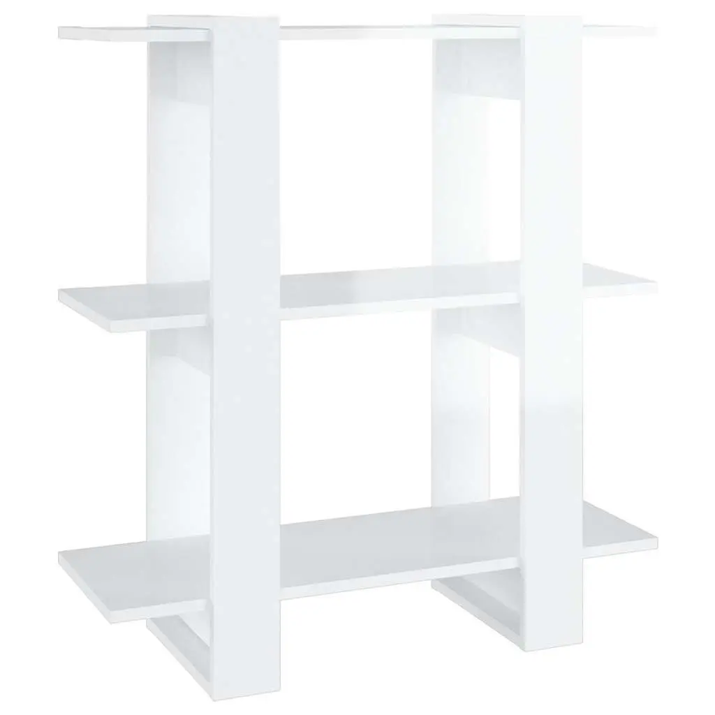 White High Gloss Book Cabinet Room Divider Wooden Bookshelf Storage Shelving