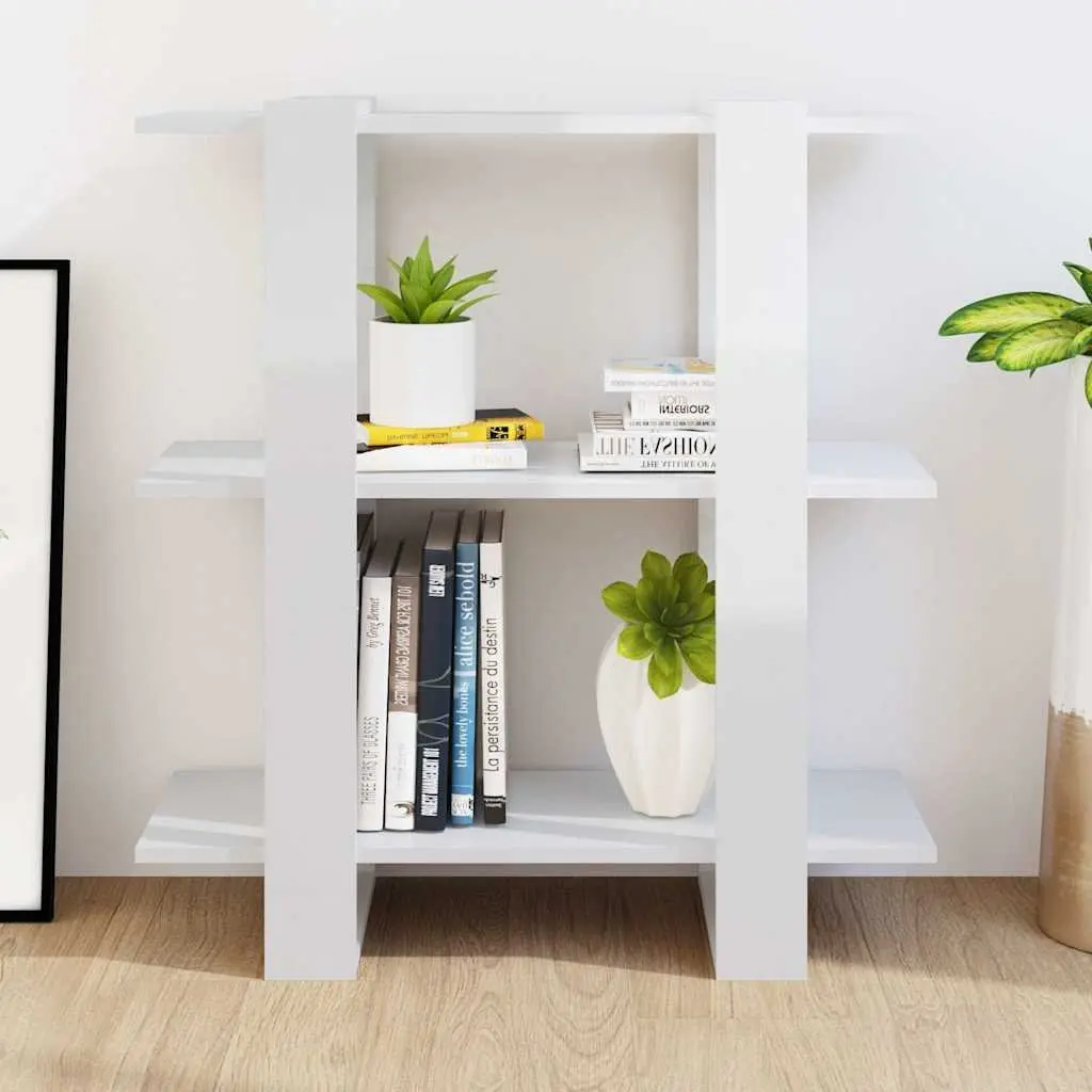 White High Gloss Book Cabinet Room Divider Wooden Bookshelf Storage Shelving