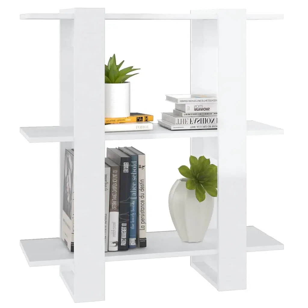 White High Gloss Book Cabinet Room Divider Wooden Bookshelf Storage Shelving