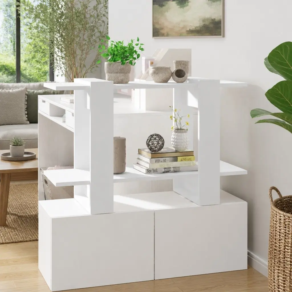 White Book Cabinet with Ample Storage