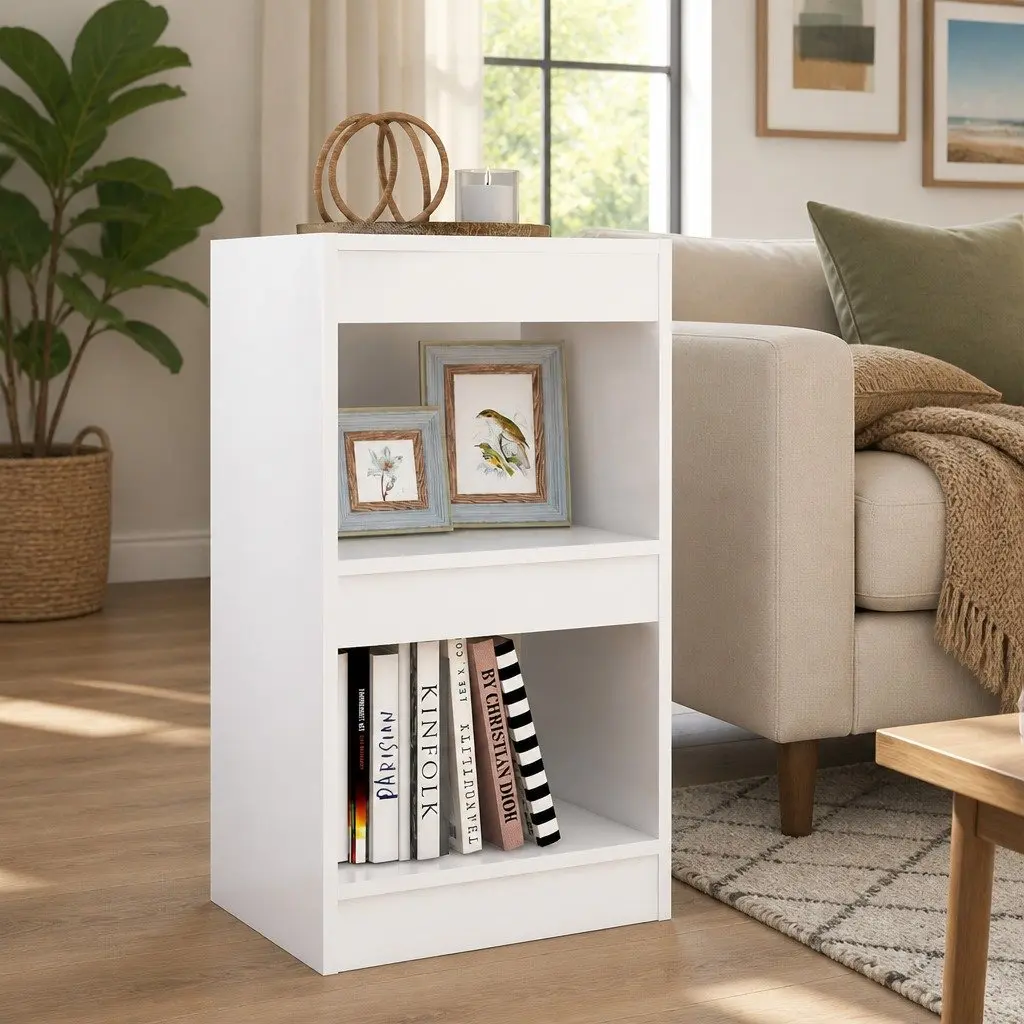Storage Shelving Unit White Bookcase Room Divider 72cm Height 40x30cm