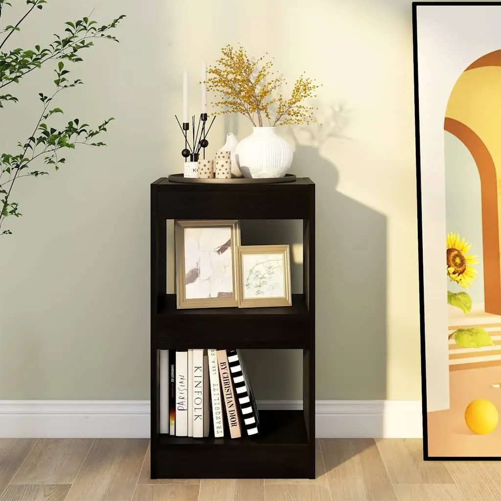 Black Room Divider and Book Cabinet for Storage